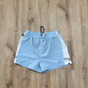 Adidas Sky Blue and White Shorts